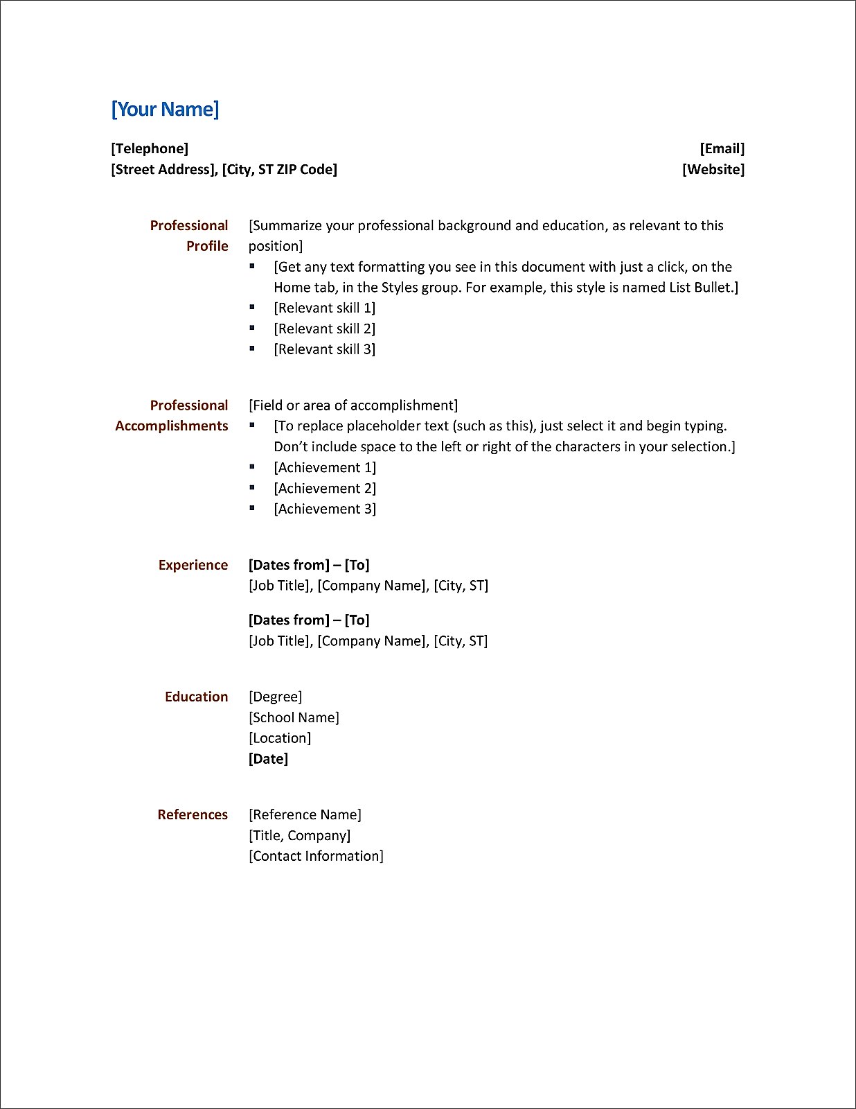 Formal Chronology