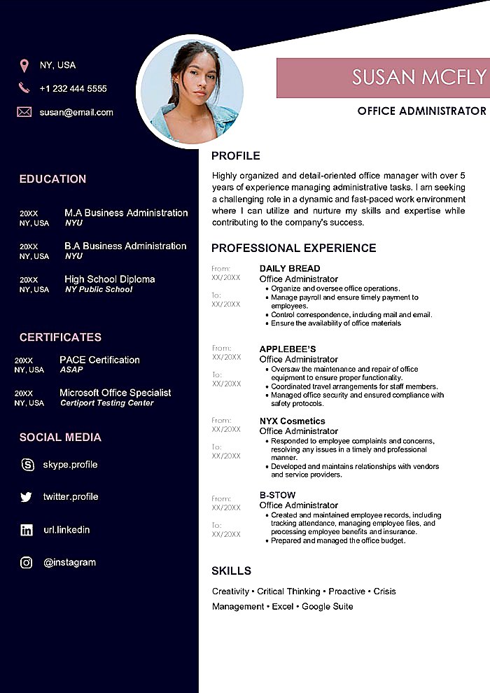 Navy Rose Sidebar